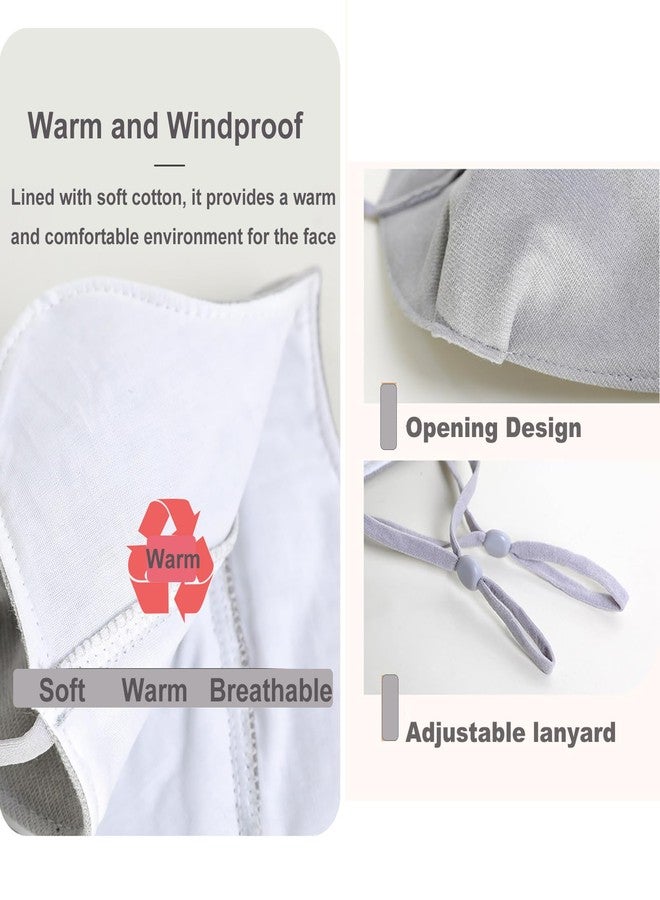 YUANST 2Pcs Winter Face Mask, Warm Windproof Face Cover, Balaclava Thermal Face Mask Cold Weather, Breathable Reusable (Pink+Gray) - Image 4